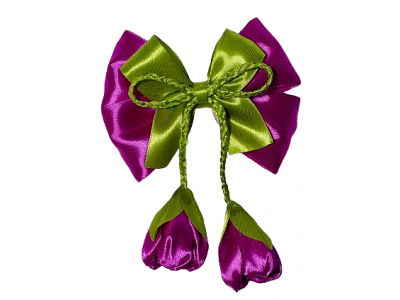 Заколка-качечка Бантик із тюльпанами G-295 Заколка-качечка Бантик із тюльпанами G-295