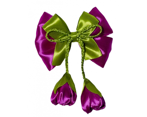 Заколка-качечка Бантик із тюльпанами G-295